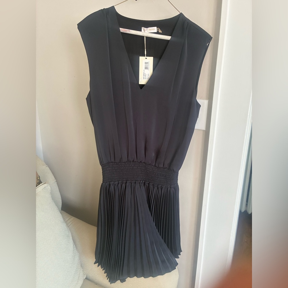 Ramy Brook Black Pleated Mini Dress
